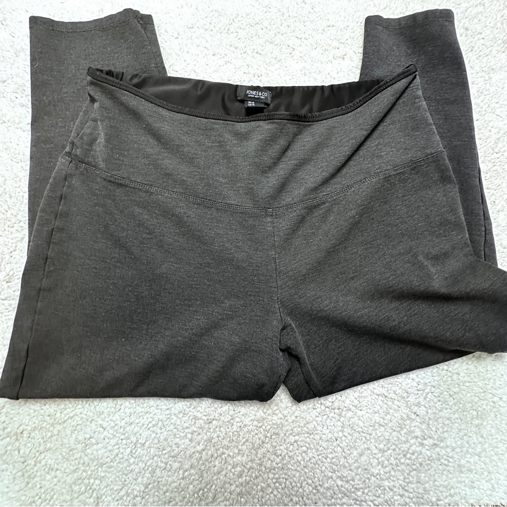 Jones & Co Plus Size 1X Dark Gray Wide waist Band Leggings Yoga Workout gear